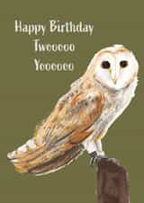 Happy Birthday card for nature lovers - owl created by Holly T Burrows