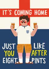Funny Birthday Card - It's Coming Home - World Cup - England Football created by AbiGoLucky