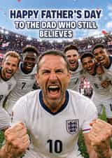 Funny Father's Day Card - Still Believes It's Coming Home - England Football - World Cup created by AbiGoLucky