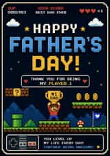 Retro Gaming Themed Father's Day Card created by Chibi Weeb Anime Cards