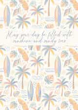 A beach themed card for multiple occasions created by delicate brush