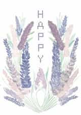 Pretty Watercolour Lavender Floral Happy Birthday Card created by Charlotte Sworn