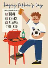 Funny Father's Day Card - Blame The Ref - Football - BBQ created by AbiGoLucky