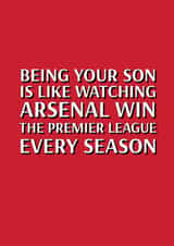 Classic Father's Day Card - Arsenal - Premier League Winners - From Son created by Pottsy Prints