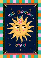Arty Birthday Card - The Birthday Star! - Sun created by Kamiya Chirodian