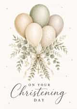 On Your Christening Day Balloon Bouquet Card created by BeauPrintBoutique