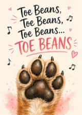 Toe Beans Funny Dog Lover Card Inspired by a Paw-some Musical Favourite created by Bethany Brown
