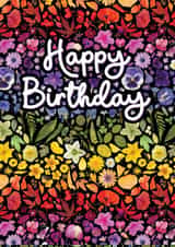 Pretty Birthday Card - Rainbow Flowers created by Leanne Munro