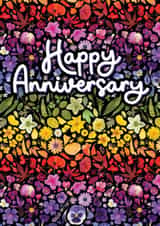 Pretty Anniversary Card - Rainbow Florals created by Leanne Munro