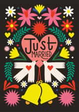 Just Married | Cute Wedding Card created by AbiGoLucky