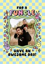 Personalised Birthday Photo Card created by Katie Ruby Illustration - Cute Birthday Card - For Uncle - Funcle