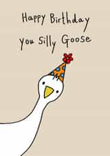 Cute Birthday Card - Silly Goose - Party Hat created by Abby harrison