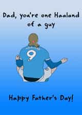 Manchester City Father’s Day Card featuring Erling Haaland created by Wonky Sticker