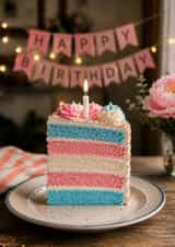 Trans Pride Flag Rainbow Cake Birthday Card created by robert mottershead