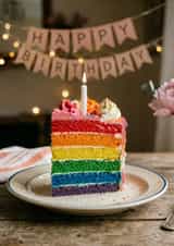 For Her a Pride Flag Rainbow Layer Cake Birthday Card created by robert mottershead