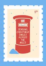 Funny Christmas Card - Sending Smiles Across The Miles Postbox Stamp created by Running with Scissors