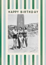 Personalised Birthday Photo Card created by AniSomi - Classic Birthday Card - Retro Stripes Design