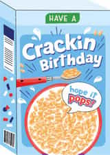 Funny Retro Rice Cereal Birthday Card for Friend - Crackin Hope It Pops Box created by Ricicle Cards