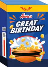 Retro Frosted Flakes Cereal Birthday Card for Friend - Great Birthday Box created by Ricicle Cards