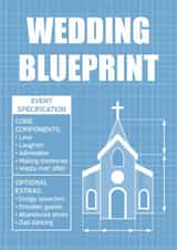 Funny Wedding Card - Blueprint Plan created by Versed Aid