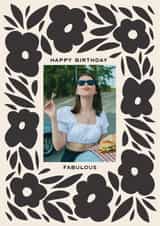 Personalised Birthday Photo Card created by AniSomi - Pretty Birthday Card - Fabulous Florals