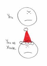 Funny Christmas Card - Grump Christmas Face created by The Curious Pancake