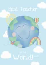 Cute Thank you teacher card - World’s best teacher - Best teacher in the world created by Bumbleberry Park