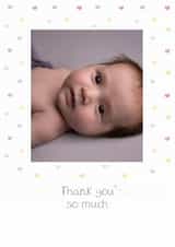 Personalised Thank You Photo Card created by Bumbleberry Park - Cute New Baby Thank You Card - New Baby Love Hearts Photo Cards - Thank You Card
