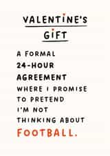 Funny Valentine's Card for Her, Football Gift for Girlfriend, Wife, Fiancée created by Silly Billy