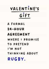 Funny Valentine's Card for Her - Cheeky Rugby Card for Girlfriend, Wife, Fiancée created by Silly Billy