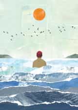 Arty Birthday/Just Because Card - Wild Swimming - Sun created by Greyling Post