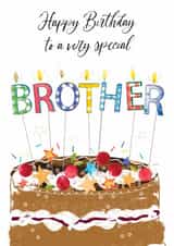 Traditional Birthday Card - Special Brother - Cake created by Katie Phythian Design