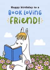 Cute Birthday Card - For Friend - Reading - Snorkmaiden - Moomin created by Moomin Characters
