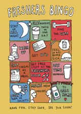 Funny Good Luck Card - Fresher's Bingo - University created by Becka Griffin