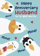 Cute anniversary card for husband - seagulls - so glad you are mine created by Rosie bees craft box
