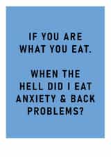 Funny Birthday Card - Anxiety And Back Problems created by Ohh Deer