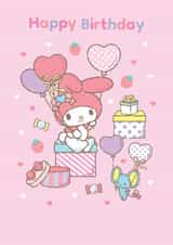 My Melody Sanrio Birthday Card – Cute Pink Birthday Card – Hello Kitty & Friends created by Danilo