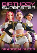 K-Pop Demon Hunters Birthday Card – Birthday Superstar – Fun Birthday Card for Granddaughter created by Danilo