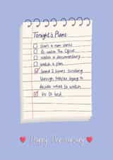 Funny Anniversary Card for Partner - Netflix Checklist created by Kathryn Whybrow