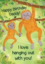 Cute Orangutan Card for Dad's Birthday created by Holly Bushnell Illustration
