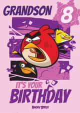 Cute Angry Birds Birthday Card – For Grandson – Happy 8th Birthday created by Danilo
