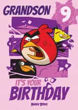 Cute Angry Birds Birthday Card – For Grandson – Happy 9th Birthday created by Danilo