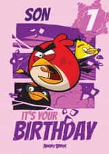 Cute Angry Birds Birthday Card – For Son – Happy 7th Birthday created by Danilo