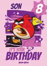 Cute Angry Birds Birthday Card – For Son – Happy 8th Birthday created by Danilo