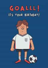 Cute Birthday Card - England Football - Goal! created by Sarah Deane