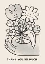 Arty Thank You Card - Smiley Picked Flowers created by Studio Boketto