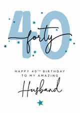Husband 40th Birthday Card Modern Milestone Design created by The Stamford Press