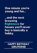 Funny Birthday Card - For Girlfriend - Browsing Rightmove created by Lemonade Insight