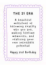 Classic Birthday Card - 21st - Making Memories created by @Hurray Haus
