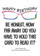 Funny Birthday Card - Glasses - Eyesight created by size3art